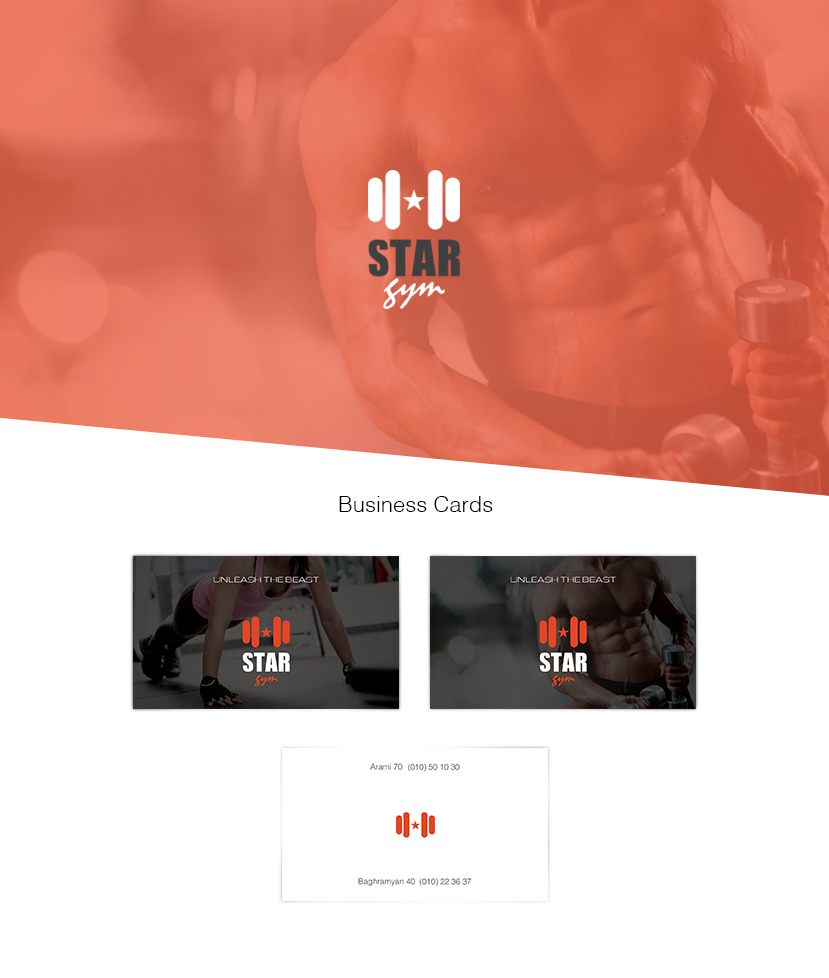 Star Gym Logo Business Card Mockup