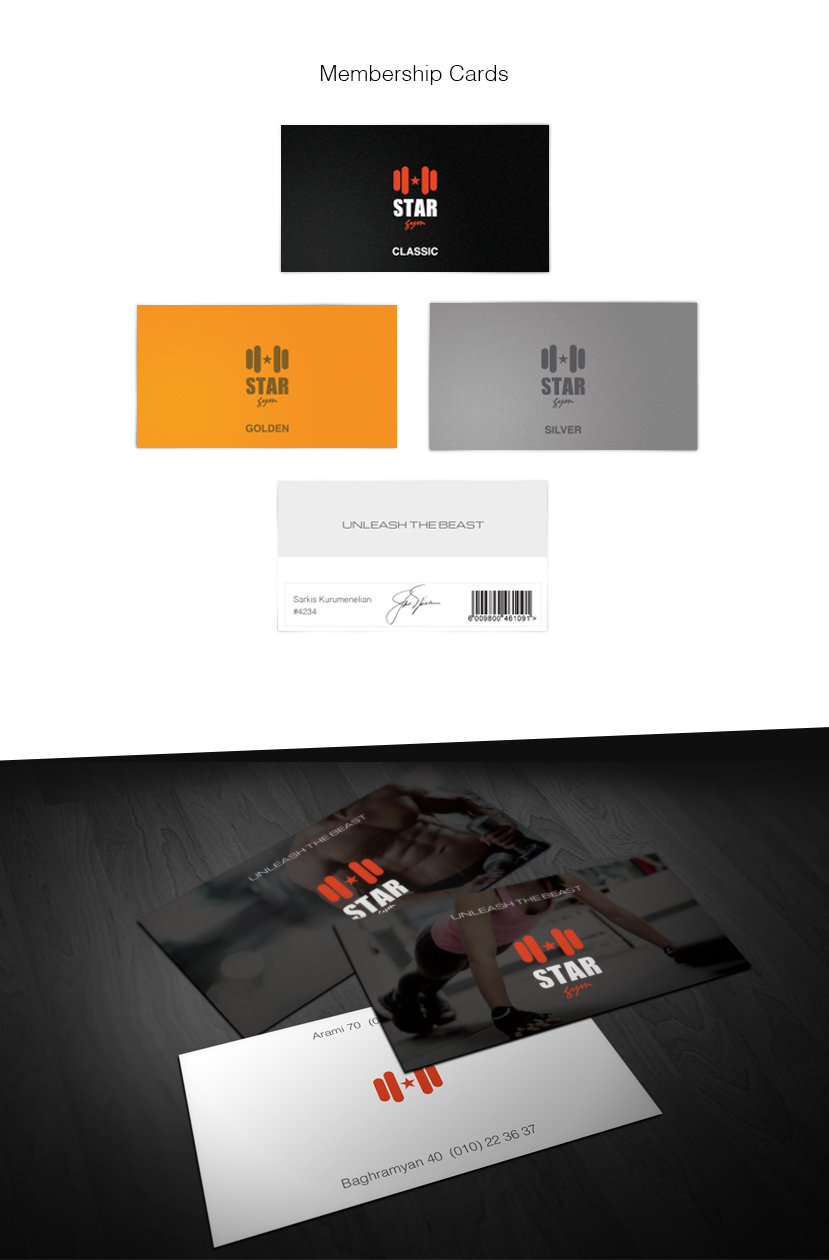 Stargym Membership card design